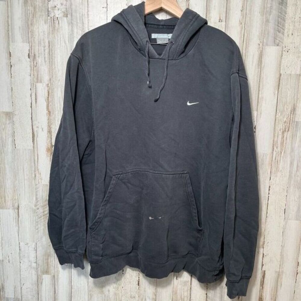 Vintage Y2K Nike Black Hoodie Sweatshirt Thrashed‎ Grunge Skate Mens XL